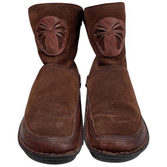 Alegria Aspen Brown Butterfly Shearling Lined Suede Zip Up Winter Boots Size 40 - Picture 2 of 6